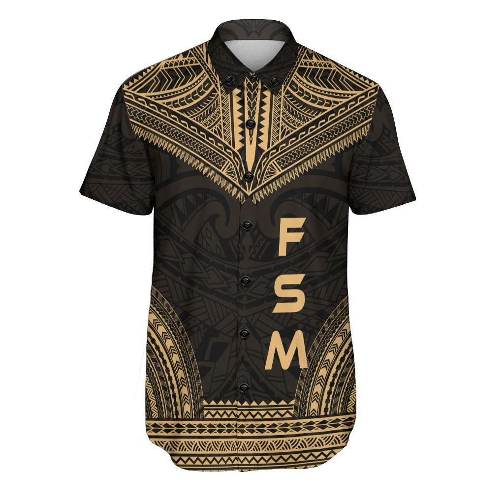 Federated States of Micronesia Polynesian Chief Shirt - Gold Version Men Gold - Polynesian Pride