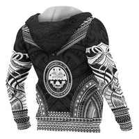 Federated States of Micronesia Polynesian Chief Custom Zip up Hoodie Black Version - Polynesian Pride