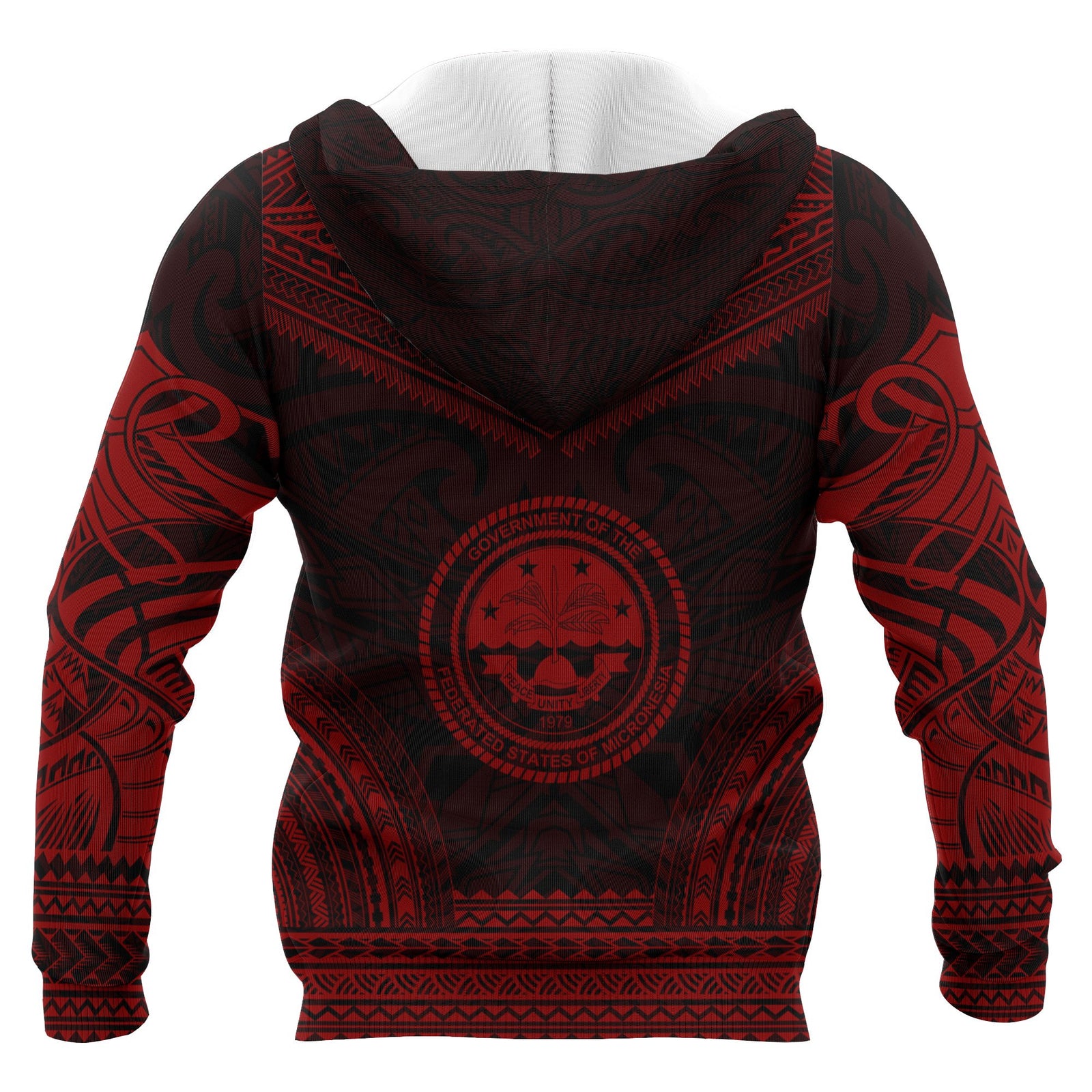 Federated States of Micronesia Polynesian Chief Custom Hoodie Red Version Unisex Red - Polynesian Pride