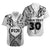 (Custom Personalised) Fiji Rugby Hawaiian Shirt Polynesian Waves Style, Custom Text and Number Unisex White - Polynesian Pride