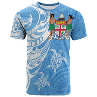 Fiji Coat of Arms T Shirt Turquoise Color LT7 Unisex Turquoise - Polynesian Pride