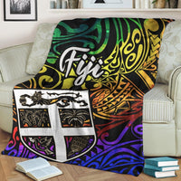 Fiji Premium Blanket - Rainbow Polynesian Pattern - Polynesian Pride