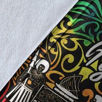 Fiji Premium Blanket - Rainbow Polynesian Pattern Crest - Polynesian Pride