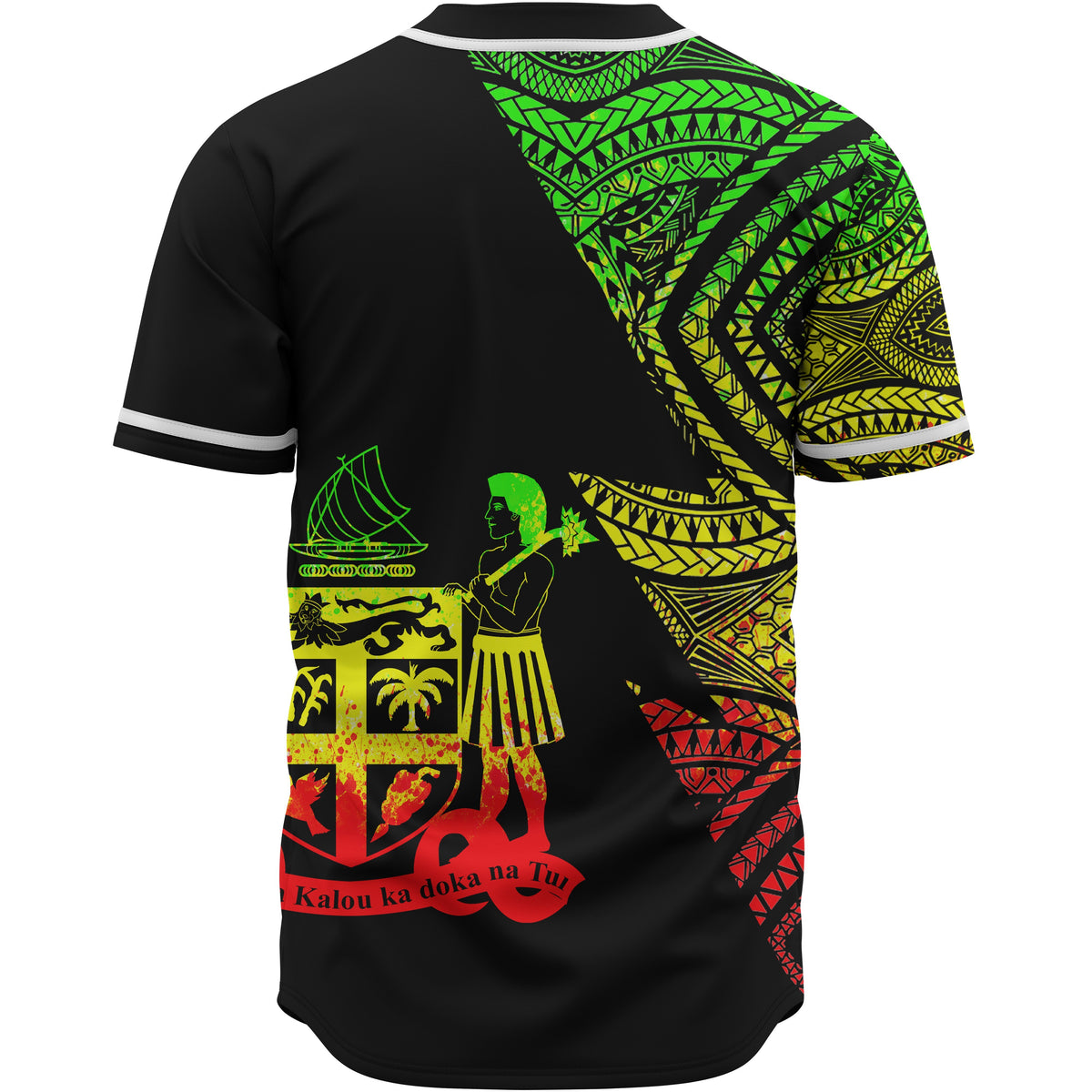 Fiji Custom Personalized Baseball Shirt - Flash Style Reggae - Polynesian Pride