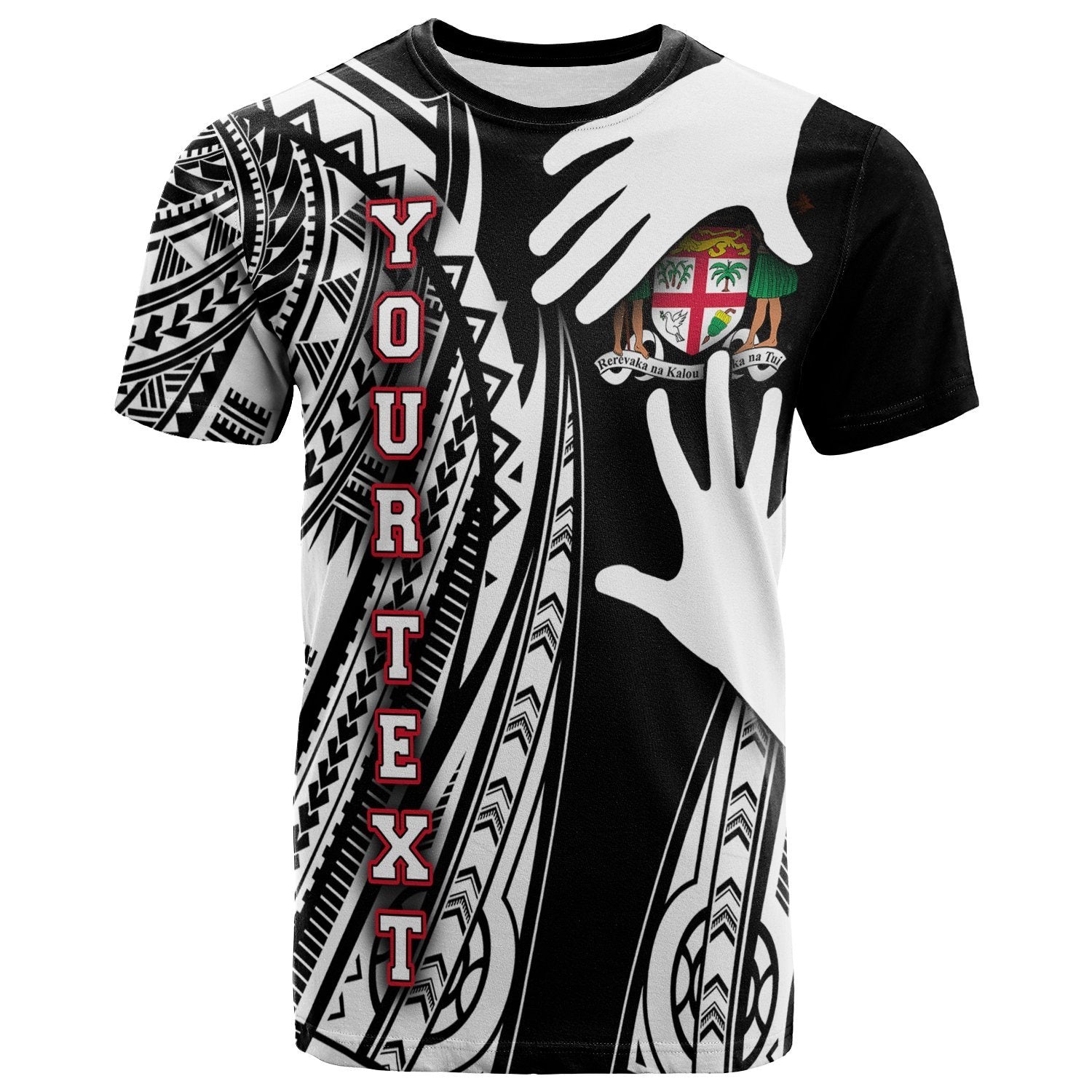 Fiji Custom T Shirt Touch My Heart Unisex Black - Polynesian Pride