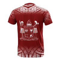Fiji Custom T Shirt Fog Red - Polynesian Pride