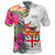 Fiji Polynesian Polo Shirt Hibiscus White Pattern Unisex White - Polynesian Pride