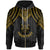 Fiji Custom Zip up Hoodie Polynesian Armor Style Gold Unisex Gold - Polynesian Pride