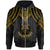 Fiji Custom Zip up Hoodie Polynesian Armor Style Gold Unisex Gold - Polynesian Pride