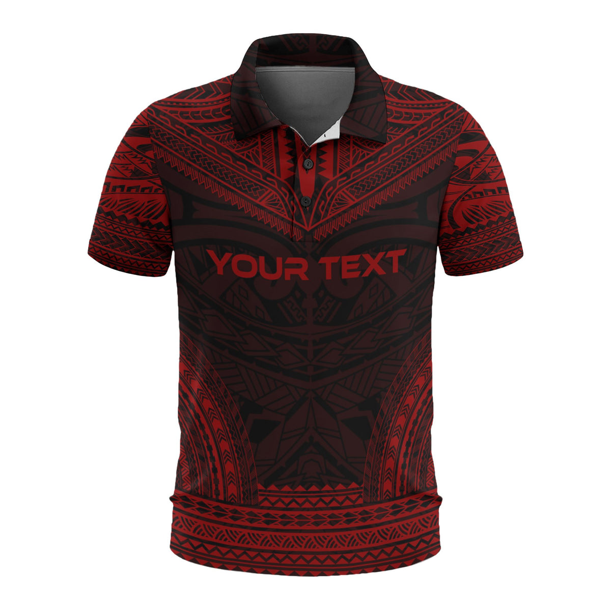 Fiji Custom Polo Shirt Viti Coat Of Arms Polynesian Chief Tattoo Red Version Unisex Red - Polynesian Pride