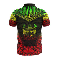 Fiji Custom Polo Shirt Viti Coat Of Arms Polynesian Chief Tattoo Reggae Version - Polynesian Pride