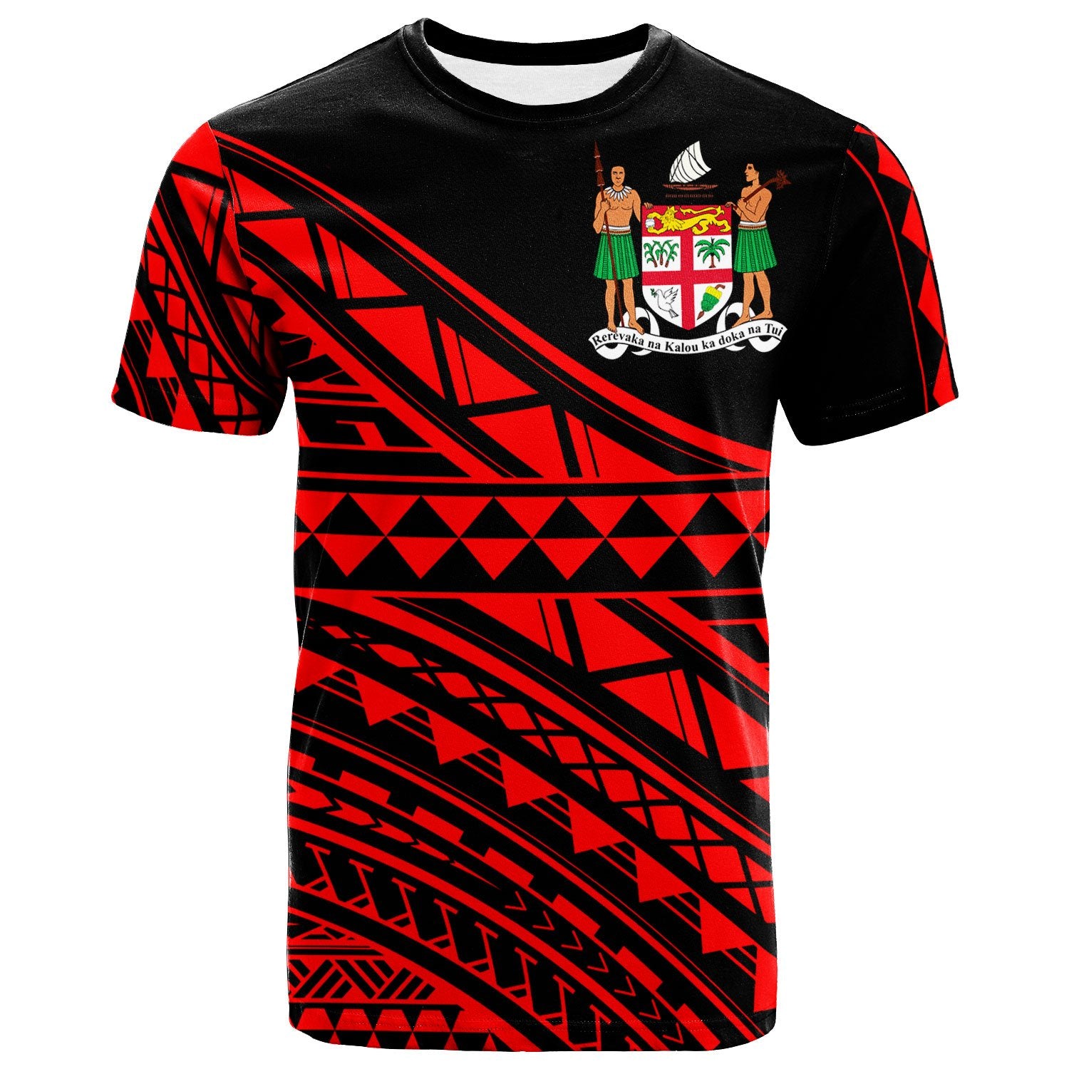 Fiji Custom T Shirt Special Polynesian Ornaments Red Color Unisex Red - Polynesian Pride