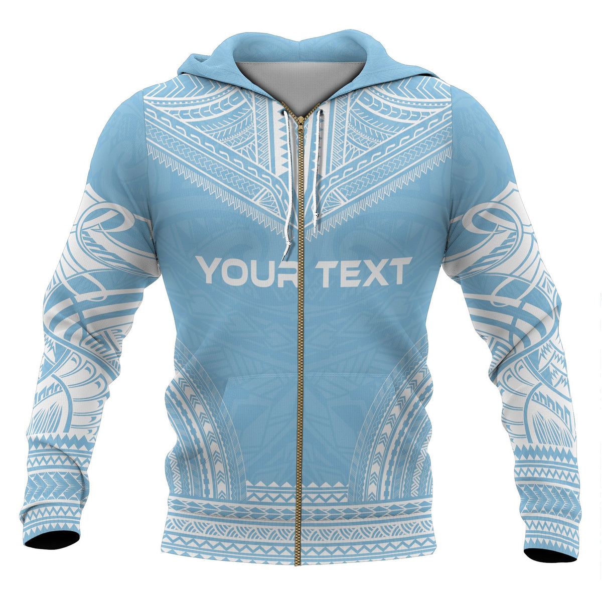 Fiji Polynesian Chief Custom Zip up Hoodie Flag Version - Polynesian Pride