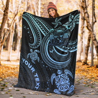 Fiji Custom Personalised Premium Blanket - Blue Turtle - Polynesian Pride