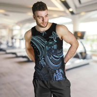 Fiji Custom Personalised Men's Tank Top - Blue Turtle - Polynesian Pride