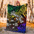 Fiji Custom Personalised Premium Blanket - Rainbow Polynesian Pattern Crest - Polynesian Pride