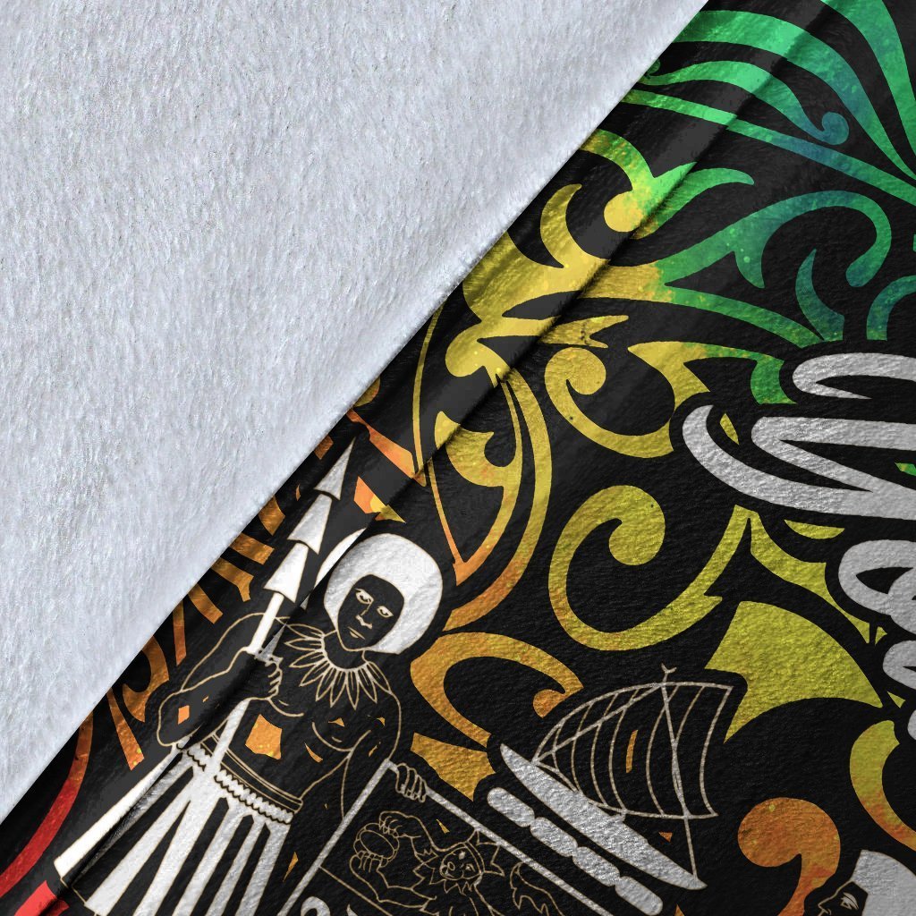 Fiji Custom Personalised Premium Blanket - Rainbow Polynesian Pattern Crest - Polynesian Pride