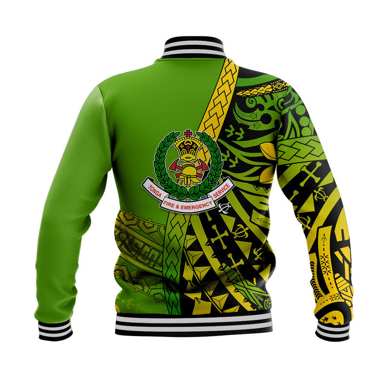 Tonga Fire And Emergency Services Baseball Jacket Polynesian Minimalist Style LT9 - Polynesian Pride