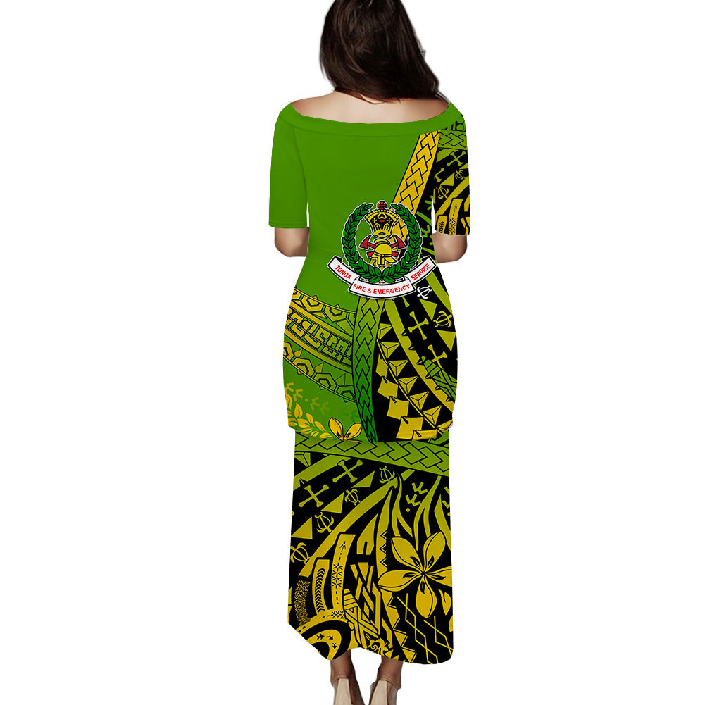 Tonga Fire And Emergency Services Tonga Puletaha Dress Polynesian Minimalist Style LT9 - Polynesian Pride