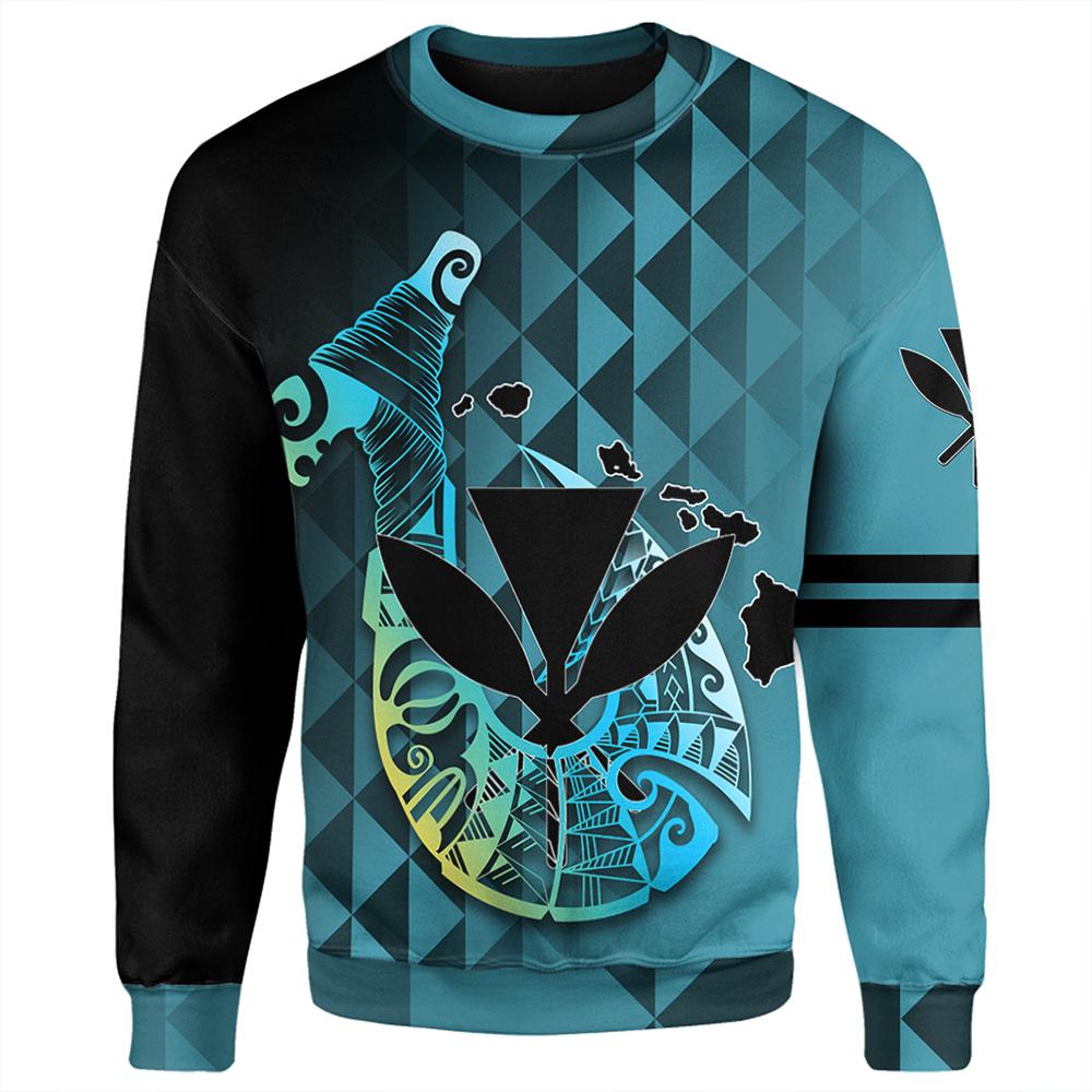(Personalized) Hawaiian - Kanaka Fish Hook Sweat Shirt - Diamond Style - AH - Polynesian Pride