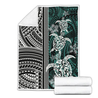 Polynesian Premium Blanket - Turtle With Ethnic Motives And Floral Elements - LT20 - Polynesian Pride