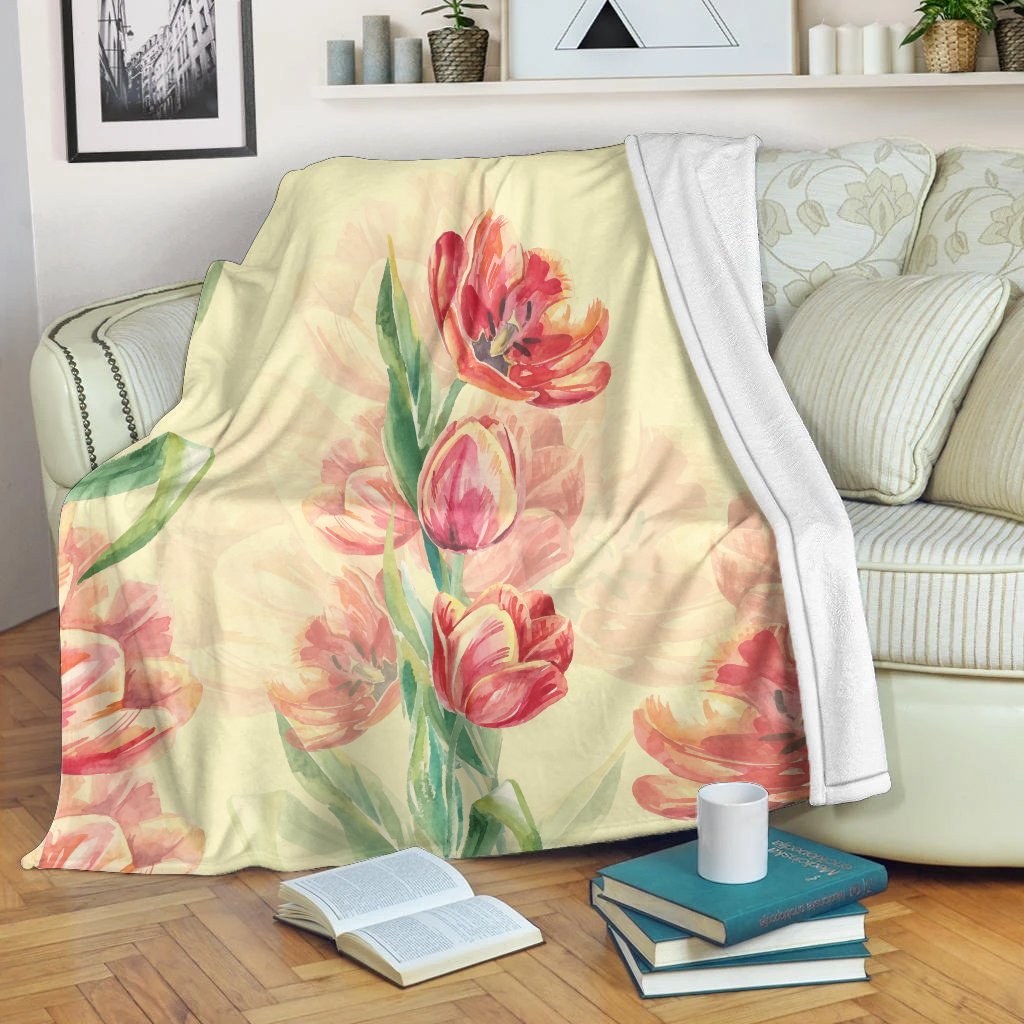 Flower Art Premium Blankets - AH White - Polynesian Pride
