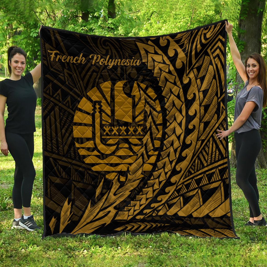 French Polynesia Premium Quilt - Wings Style Black - Polynesian Pride