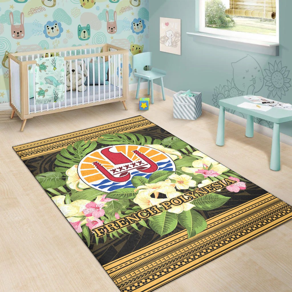 French Polynesia Area Rug - Polynesian Gold Patterns Collection - Polynesian Pride