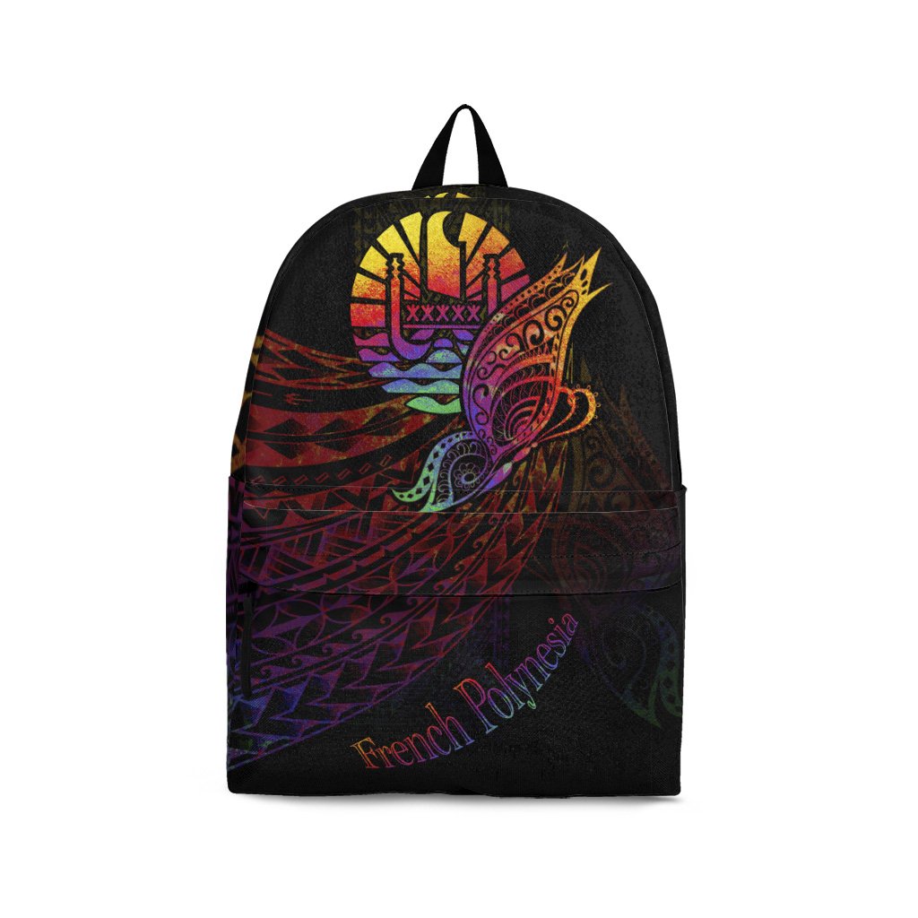 French Polynesia Backpack - Butterfly Polynesian Style Black - Polynesian Pride