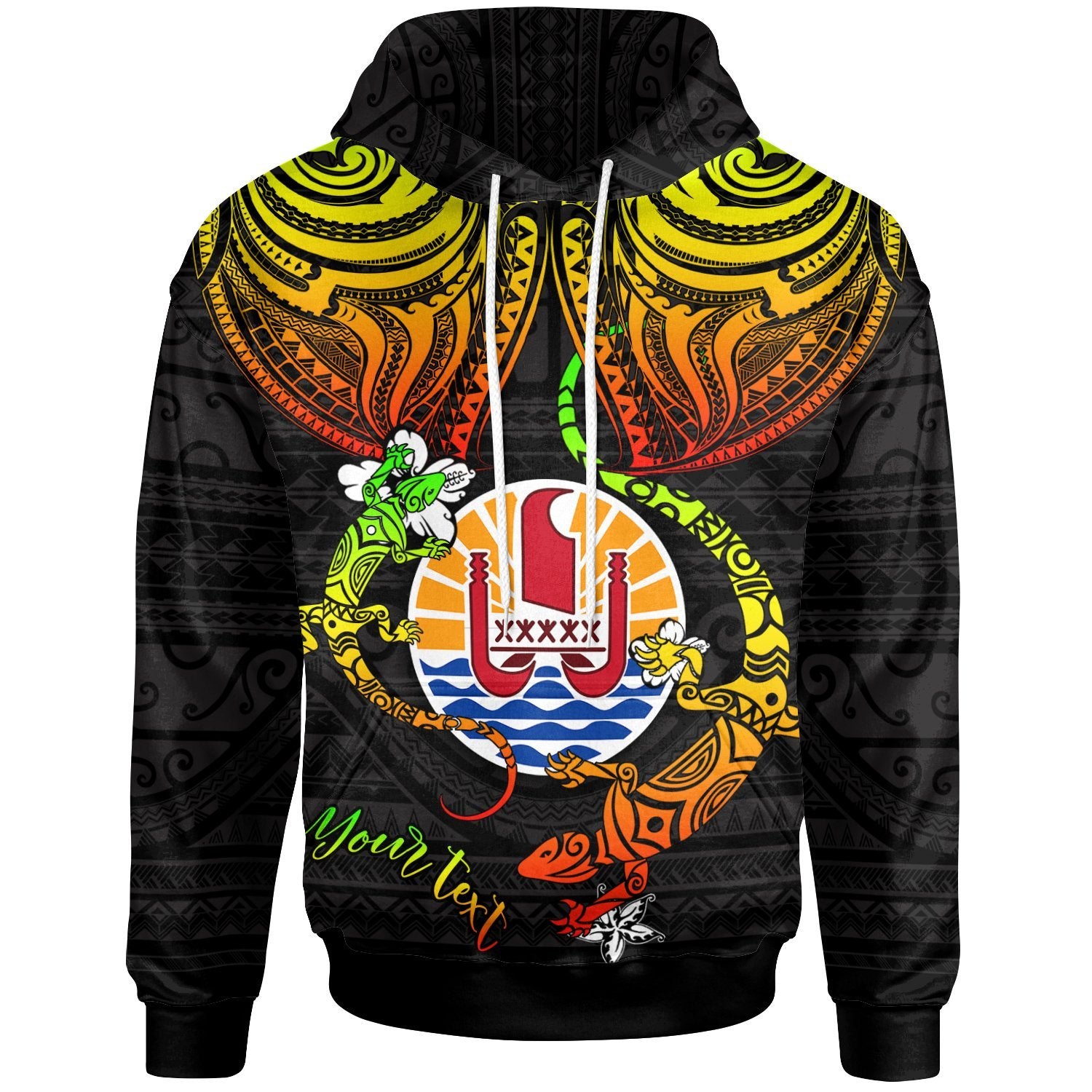 French Polynesia Custom Hoodie Lizard Good Chest Unisex Reggae - Polynesian Pride