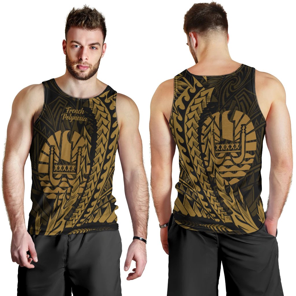 French Polynesia Men's Tank Top - Wings Style Black - Polynesian Pride