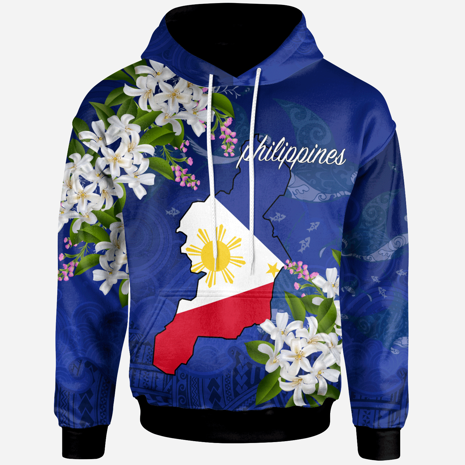 Philippines Hoodie Filipino With Map Unisex Blue - Polynesian Pride