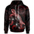 Palau Polynesian Hoodie Turtle With Blooming Hibiscus Red Unisex Red - Polynesian Pride