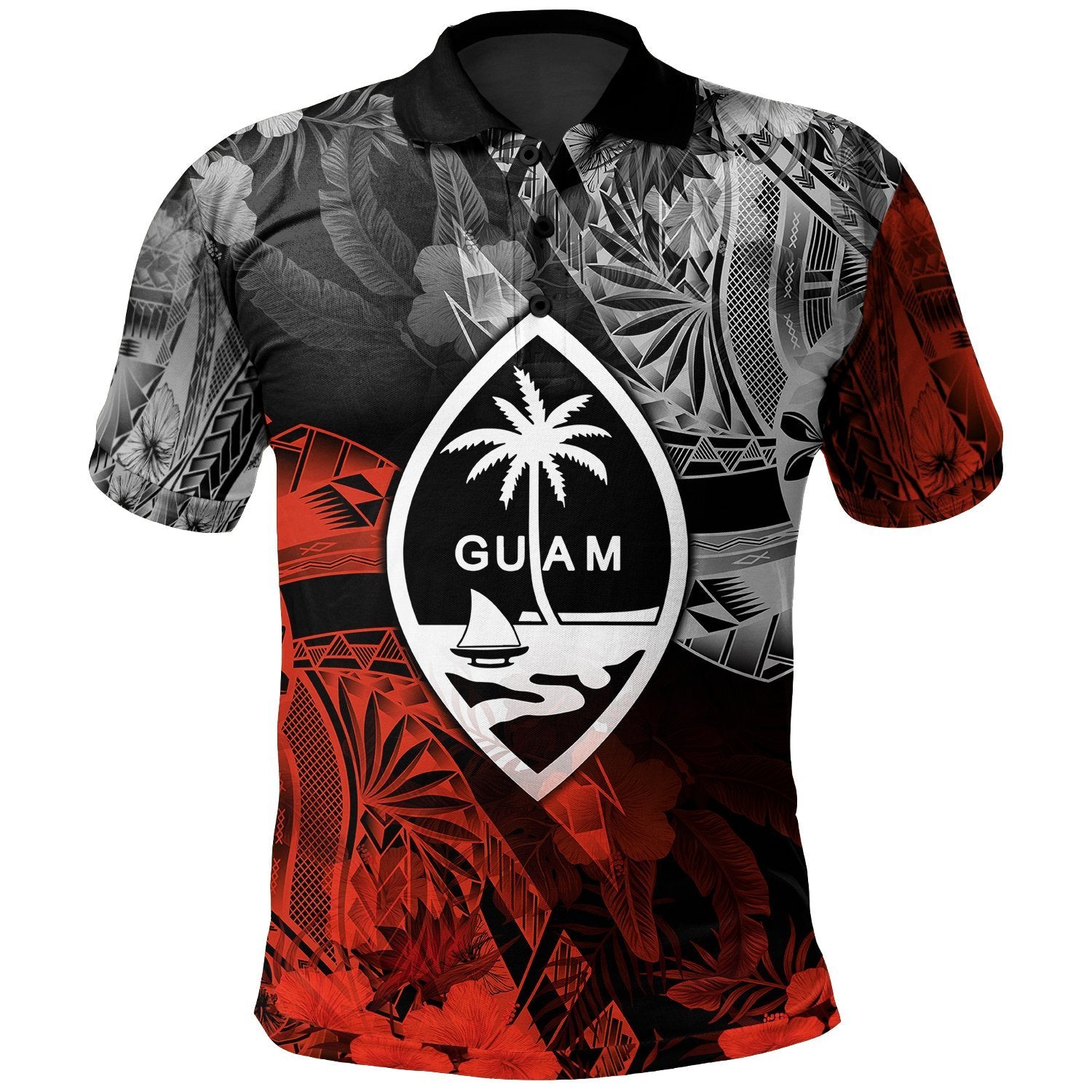 Guam Polynesian Polo Shirt Vintage Polynesian Unisex Red - Polynesian Pride