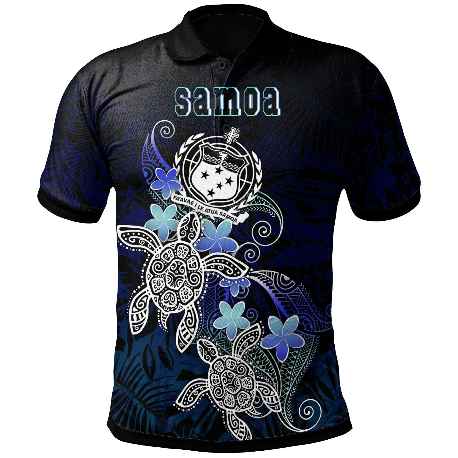 Samoa Polynesian Polo Shirt Blue Turtle Couple Unisex Blue - Polynesian Pride