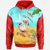 Mele Kalikimaka Hoodie Santa Claus On The Beach Unisex Red - Polynesian Pride