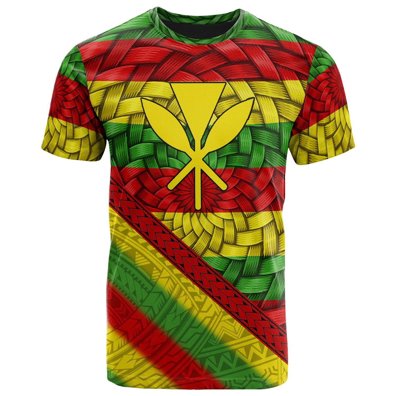 Kanaka Maoli T Shirt Custom Kanaka Maoli Flag With Bamboo Patterns Unisex Art - Polynesian Pride