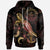 Palau Polynesian Hoodie Turtle With Blooming Hibiscus Gold Unisex Gold - Polynesian Pride