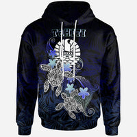 Tahiti Polynesian Hoodie Blue Turtle Couple Unisex Blue - Polynesian Pride