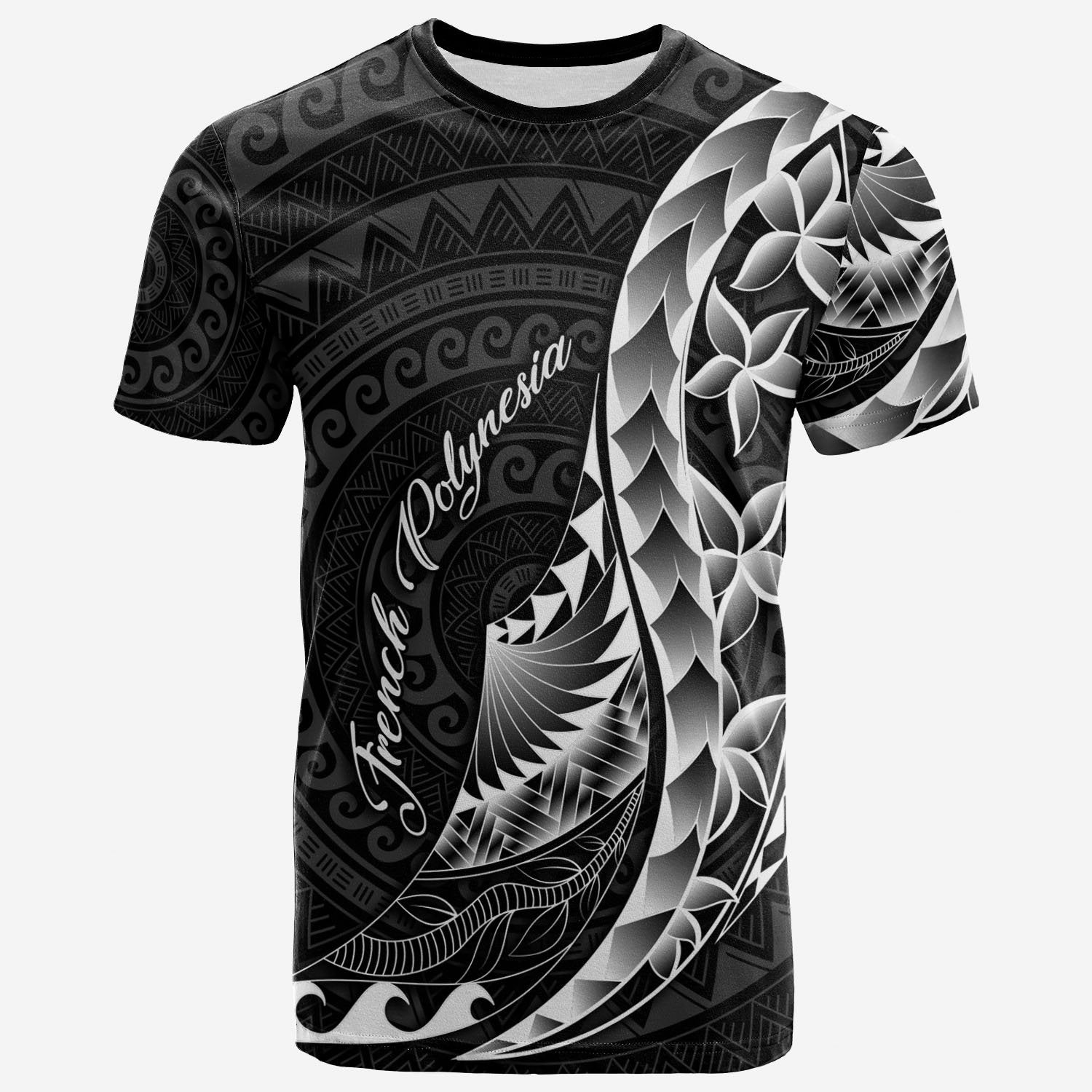 French Polynesia T Shirt Polynesian Pattern Style Unisex Black - Polynesian Pride