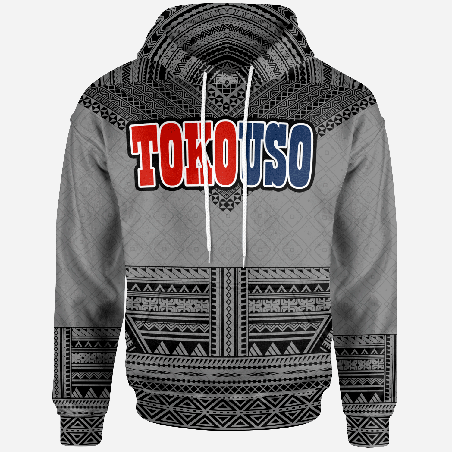 TokoUso All Over Hoodie Unisex Gray - Polynesian Pride