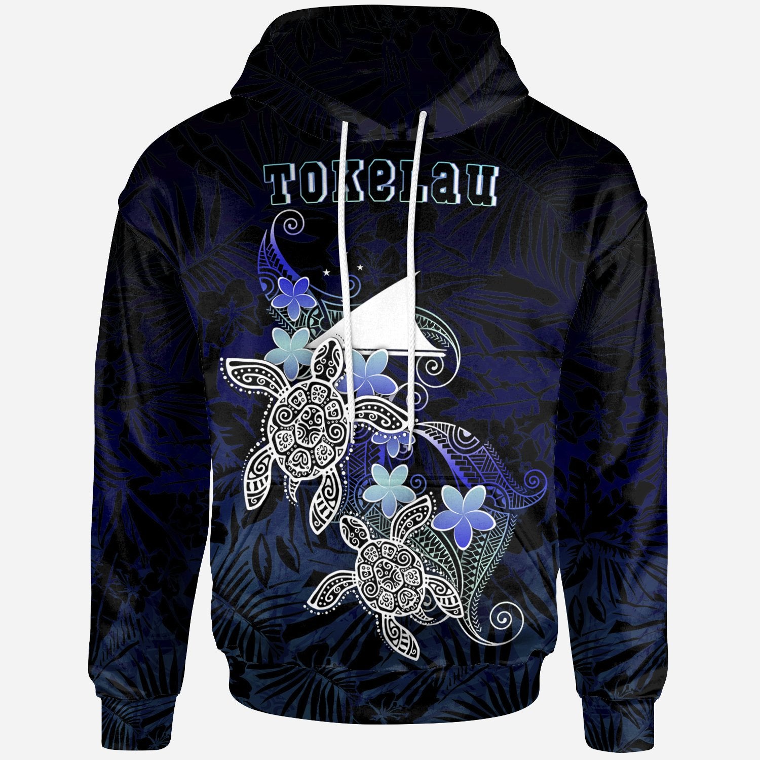 Tokelau Polynesian Hoodie Blue Turtle Couple Unisex Blue - Polynesian Pride