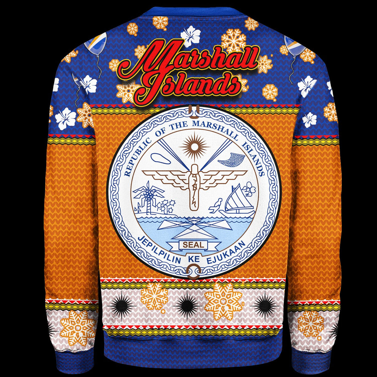 Marshall Islands Christmas Sweater - Santa Claus Polynesian Tattoo - Polynesian Pride