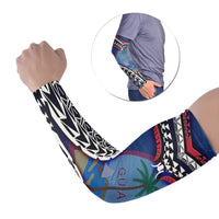 Guam Arm Sleeve (Set of 2) - Warrior Style Polynesian Pattern Set of 2 Blue - Polynesian Pride