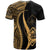 Guam T Shirt Gold Polynesian Tentacle Tribal Pattern - Polynesian Pride