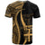 Fiji Custom T Shirt Gold Polynesian Tentacle Tribal Pattern - Polynesian Pride