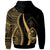 Guam Zip up Hoodie Gold Tentacle Tribal Pattern - Polynesian Pride