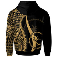 Chuuk Custom Hoodie Gold Tentacle Tribal Pattern - Polynesian Pride