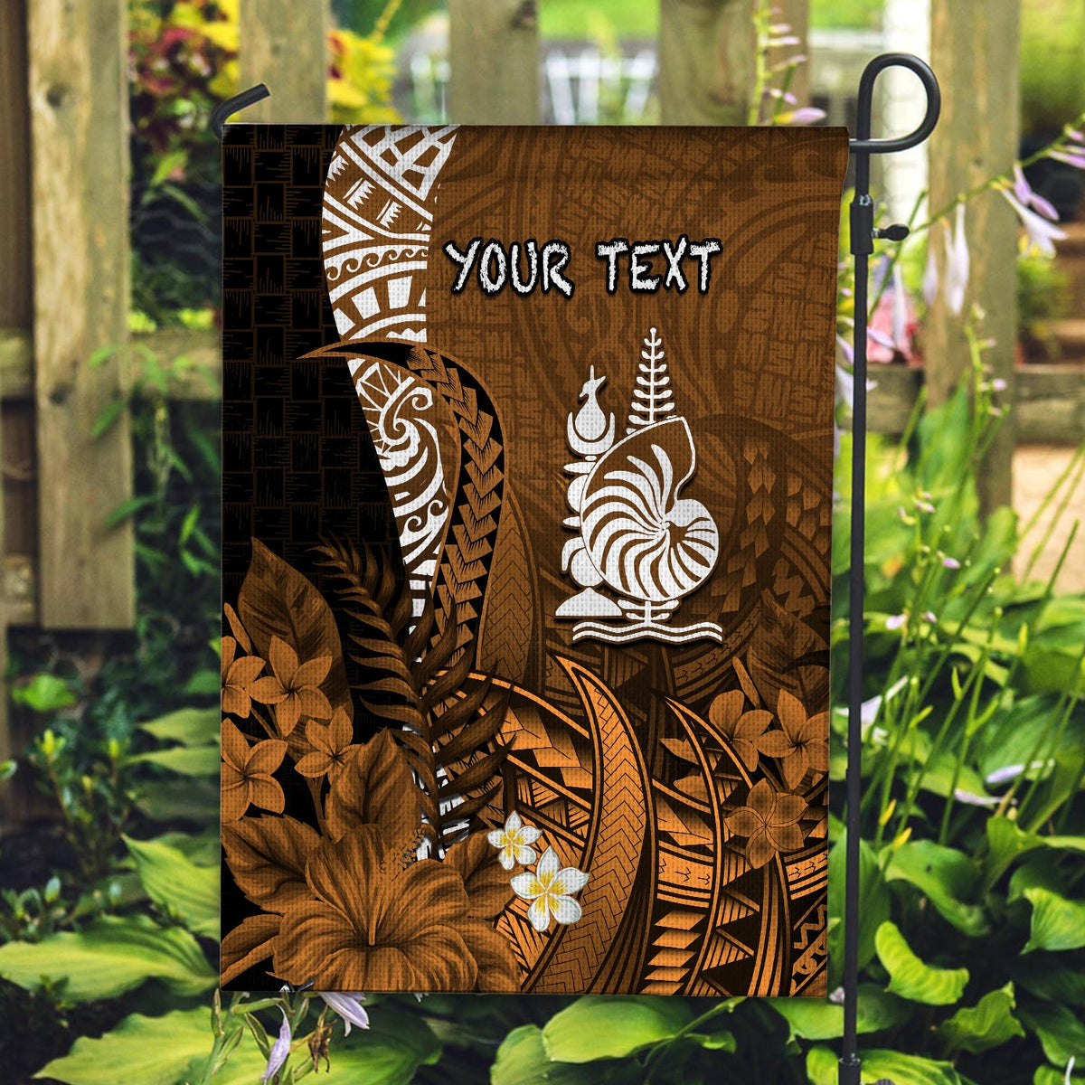 (Custom Personalised) New Caledonia Flag Nautilus Gold Polynesian Hibiscus LT13 - Polynesian Pride