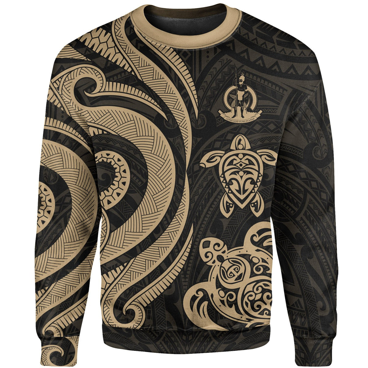 Vanuatu Sweater - Gold Tentacle Turtle Unisex Gold - Polynesian Pride
